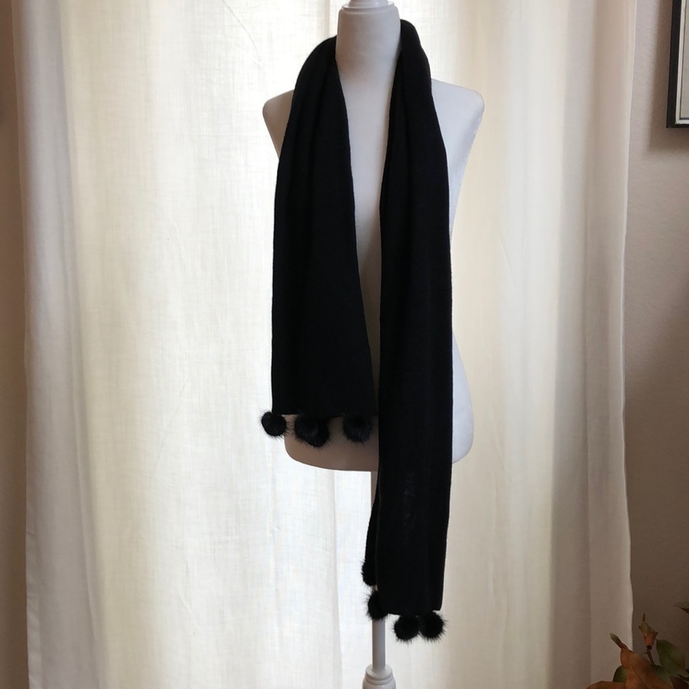Redfish Designs Wool Muffler and pompoms